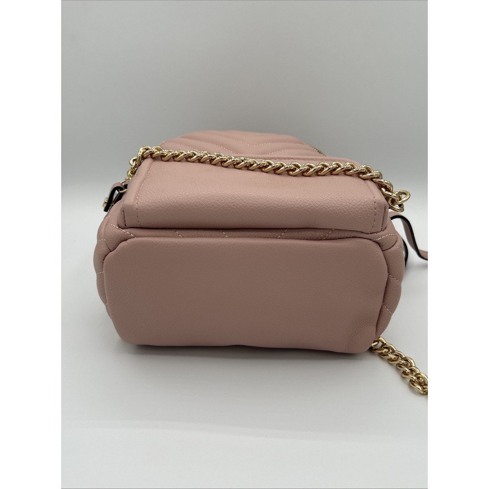 Victoria's Secret Pink Quilted V-Monogram Mini City Backpack Gold Chain Bag NWT - Picture 6 of 8